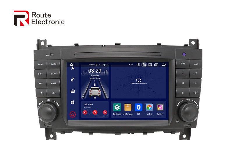 Benz W203 OEM Android Auto Audio 2 DIN Met LCD 7 "1024 × 600 Scherm
